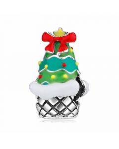 Christmas Family Snow House Santa Claus Charm, Charms for Pandora Bracelet, Fit Pandora Charms, 925 Sterling Silver Charms