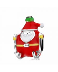 Christmas Family Snow House Santa Claus' Charm, Fit Pandora Charms, 925 Sterling Silver Charms, Charms for Pandora Bracelet