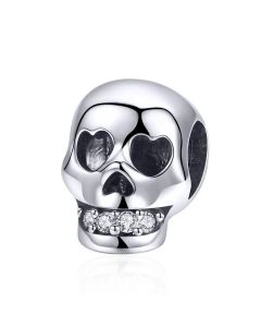 Dazzling Vintage Skull Bead Charm, Fit Pandora Charms, 925 Sterling Silver Charms, For Pandora Charm Bracelet, Charms for Pandora Bracelet