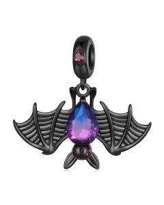 Black Halloween Bat Pendant Charm, Charms for Pandora Bracelet, Fit Pandora Charms, 925 Sterling Silver Charms, For Pandora Charm Bracelet