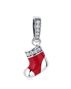 Christmas Family Boots Santa Claus' Charm, Fit Pandora Charms, Charms for Pandora Bracelet, 925 Sterling Silver Charms