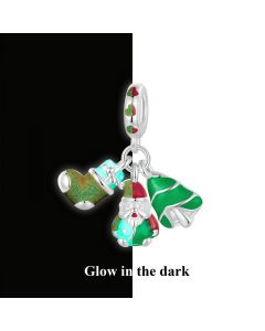 Christmas Family Bell Boots  Santa Claus' Charm, Charms for Pandora Bracelet, Fit Pandora Charms, 925 Sterling Silver Charms