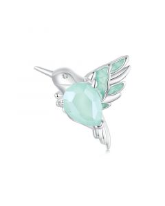Hummingbird Bird with Flower Charm, 925 Sterling Silver Charms, Fit Pandora Charms, For Pandora Charm Bracelet, Charms for Pandora Bracelet