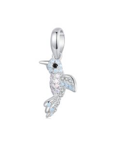 Shine Zircon Opal Bird Pendant Charm, For Pandora Charm Bracelet, Fit Pandora Charm, 925 Sterling Silver Charms, Charms for Pandora Bracelet