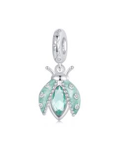 Green Ladybug Pendant Charm, 925 Sterling Silver Charms, For Pandora Charm Bracelet, Fit Pandora Charms, Charms for Pandora Bracelet