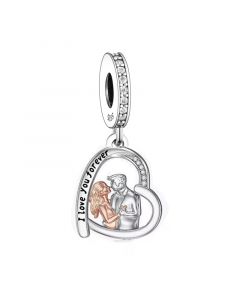 Husband and Wife I Love You Forever Pendant Charm,  Boy and Girl Love Charm, Charms for Pandora Bracelet, Fit Pandora Charms