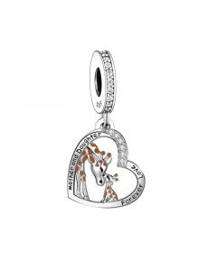 Giraffe Mother and Baby Love Pendant Charm, 925 Sterling Silver Charms, Charms for Pandora Bracelet, Fit Pandora Charms