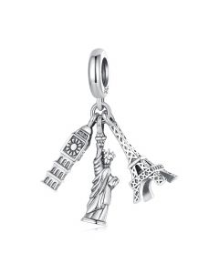 World Travel Charm, London Big Ben and Statue of Liberty and Eiffel Tower Charm, Fit Pandora Charms, Charms for Pandora Bracelet