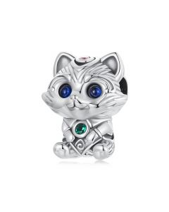 Raccoon with Blue Eyes Bear Charm, 925 Sterling Silver Charms, Fit Pandora Charms, For Pandora Charm Bracelet, Charms for Pandora Bracelet