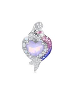 Heart of Mermaid Charm, For Pandora Charm Bracelet, 925 Sterling Silver Charms, Fit Pandora Charms, Charms for Pandora Bracelet