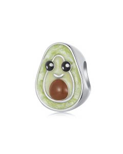Cartoon Avocado with Human Face Charm, Charms for Pandora Bracelet, 925 Sterling Silver Charms, Fit Pandora Charms
