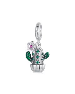 Cactus Flower Bonsai Charm, 925 Sterling Silver Charms, Charms for Pandora Bracelet, Fit Pandora Charms, For Pandora Charm Bracelet