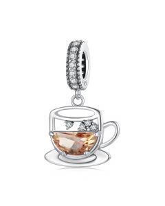 Funny Coffee Cup Pendant Charm, Fit Pandora Charms, 925 Sterling Silver Charms, For Pandora Charm Bracelet, Charms for Pandora Bracelet