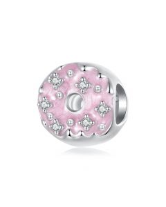 Pink Donut Doughnut Charm, For Pandora Charm Bracelet, Charms for Pandora Bracelet, 925 Sterling Silver Charms, Fit Pandora Charms