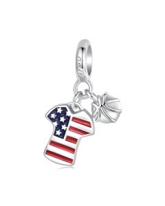 American Football Jersey Charm, Fit Pandora Charms, Charms for Pandora Bracelet, For Pandora Charm Bracelet, 925 Sterling Silver Charms