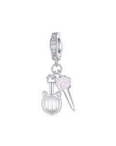 Cute Cat Pet Kit, Cat Paw Prints Charm, Charms for Pandora Bracelet, 925 Sterling Silver Charms, Fit Pandora Charms