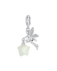 Tale Fairy with Magic Luminous Stone Charm, Fit Pandora Charms, 925 Sterling Silver Charms, Charms for Pandora Bracelet