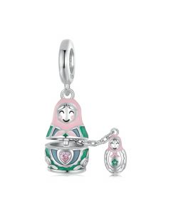 Matryoshka Doll Pendant Charm, Fit Pandora Charms, Charms for Pandora Bracelet, For Pandora Charm Bracelet, 925 Sterling Silver Charms