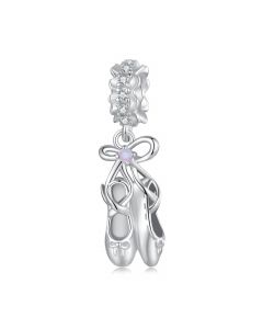 Ballet Shoe Dangle Pendant Charm, 925 Sterling Silver Charms, Fit Pandora Charms, For Pandora Charm Bracelet, Charms for Pandora Bracelet