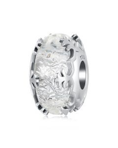 Clear Ice Crystal Murano Charm, For Pandora Charm Bracelet, 925 Sterling Silver Charms, Charms for Pandora Bracelet, Fit Pandora Charms