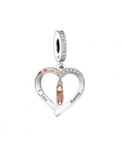I Love Running Shoe Heart Dangle Pendant Sport Charm, Charms for Pandora Bracelet, 925 Sterling Silver Charms, Fit Pandora Charms