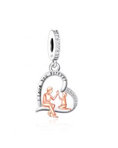 Father and Son I Love You Forever Charm, Charms for Pandora Bracelet, Fit Pandora Charms, 925 Sterling Silver Charms