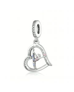 Gymnastics Dance Heart Charm, Fit Pandora Charms, 925 Sterling Silver Charms, Charms for Pandora Bracelet, For Pandora Charm Bracelet