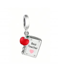 Best Teacher Book Love Charm, Charms for Pandora Bracelet, For Pandora Charm Bracelet, Fit Pandora Charms, 925 Sterling Silver Charms