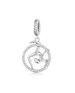 Girl Doing Aerobics Sport Charm, For Pandora Charm Bracelet, Charms for Pandora Bracelet, 925 Sterling Silver Charms, Fit Pandora Charms