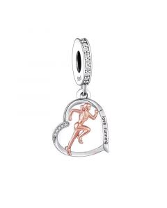 I Love Running Heart Charm, Fit Pandora Charms, Charms for Pandora Bracelet, 925 Sterling Silver Charms, For Pandora Charm Bracelet