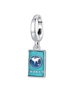 Travel Passport Pendant Charm, Charms for Pandora Bracelet, For Pandora Charm Bracelet, Fit Pandora Charms, 925 Sterling Silver Charms