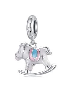 White Carrousel Charm, 925 Sterling Silver Charms, For Pandora Charm Bracelet, Fit Pandora Charms, Charms for Pandora Bracelet