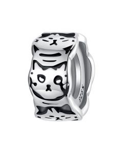 Cat Spacer Charm, Charms for Pandora Bracelet, For Pandora Charm Bracelet, Fit Pandora Charms, 925 Sterling Silver Charms