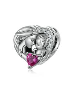Mother and Son Heart Charm, Fit Pandora Charms, For Pandora Charm Bracelet, 925 Sterling Silver Charms, Charms for Pandora Bracelet