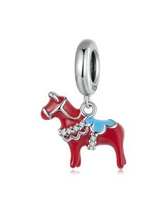 Red horse Charm, Charms for Pandora Bracelet, 925 Sterling Silver Charms, For Pandora Charm Bracelet, Fit Pandora Charms