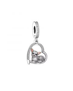 I Love You Forever Chihuahua Dog Charm, 925 Sterling Silver Charms, Fit Pandora Charms, Charms for Pandora Bracelet