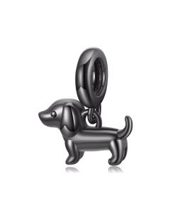 Black Dachshund Dog Charm, For Pandora Charm Bracelet, 925 Sterling Silver Charms, Charms for Pandora Bracelet, Fit Pandora Charms