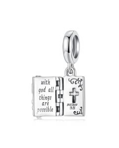 Cross Faith Book Charm, Charms for Pandora Bracelet, Fit Pandora Charms, For Pandora Charm Bracelet, 925 Sterling Silver Charms