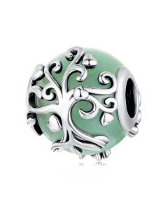 Tree of Life Aventurine Charm, 925 Sterling Silver Charms, Charms for Pandora Bracelet, For Pandora Charm Bracelet, Fit Pandora Charms