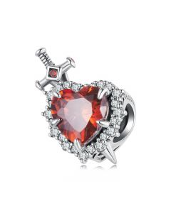 Heart with Sword Charm, For Pandora Charm Bracelet, Fit Pandora Charms, 925 Sterling Silver Charms, Charms for Pandora Bracelet