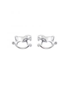Minimalist Design Earrings, Simple Design Earrings, Trojan Horse Stud Earrings, 925 Sterling Silver Earrings, Animals & Insects Jewelry