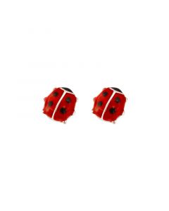 Animals & Insects Jewelry, Minimalist Design Earrings, 925 Sterling Silver Earrings, Red Ladybug Stud Earrings, Simple Design Earrings