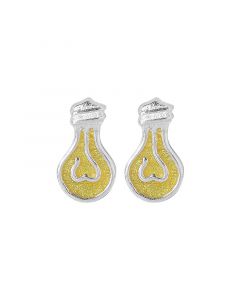 Minimalist Design Earrings, Yellow Light Bulb Stud Earrings, Travel & Places Jewelry, Simple Design Earrings, 925 Sterling Silver Earrings
