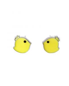 925 Sterling Silver Earrings, Little Yellow Chicken Stud Earrings, Animals & Insects Jewelry, Simple Design Earrings