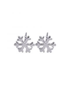 Flowers & Plants Jewelry, Christmas Snowflake Stud Earrings, 925 Sterling Silver Earrings, Simple Design Earrings