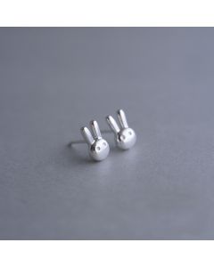 Animals & Insects Jewelry, Glossy Rabbit Stud Earrings, Minimalist Design Earrings, Simple Design Earrings, 925 Sterling Silver Earrings