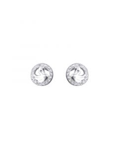 Simple Design Earrings, Minimalist Design Earrings, Swan Zircon Stud Earrings, Animals & Insects Jewelry, 925 Sterling Silver Earrings