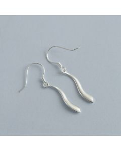 Minimalist Design Earrings, Geometric Jewelry, 925 Sterling Silver Earrings, Line Wavy Dangle Drop Earrings, Simple Design Earrings