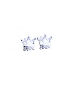Crown Jewelry, Minimalist Design Earrings, Crown Zircon Stud Earrings, Simple Design Earrings, 925 Sterling Silver Earrings