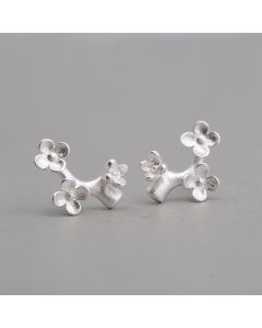 925 Sterling Silver Earrings, Simple Design Earrings, Flowers Stud Earrings, Minimalist Design Earrings, Flowers & Plants Jewelry